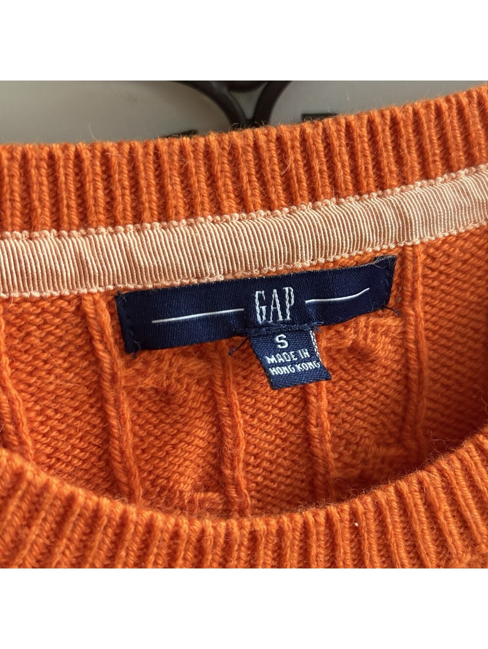 Gap Womens S Orange Cable Knit Crew Neck Long Sleeve Pullover Sweater - Picture 5 of 8